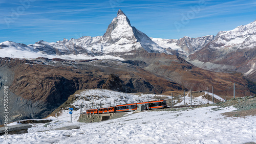 Wallpaper Mural The cogwheel train and Mount Matterhorn, Switzerland Torontodigital.ca