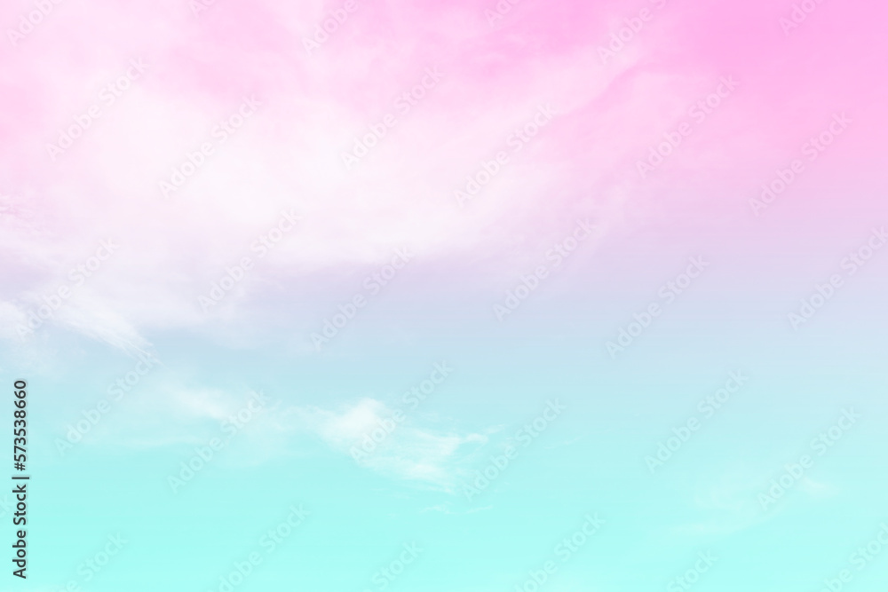 Abstract pastel sky background, blank pastel pink and green color background