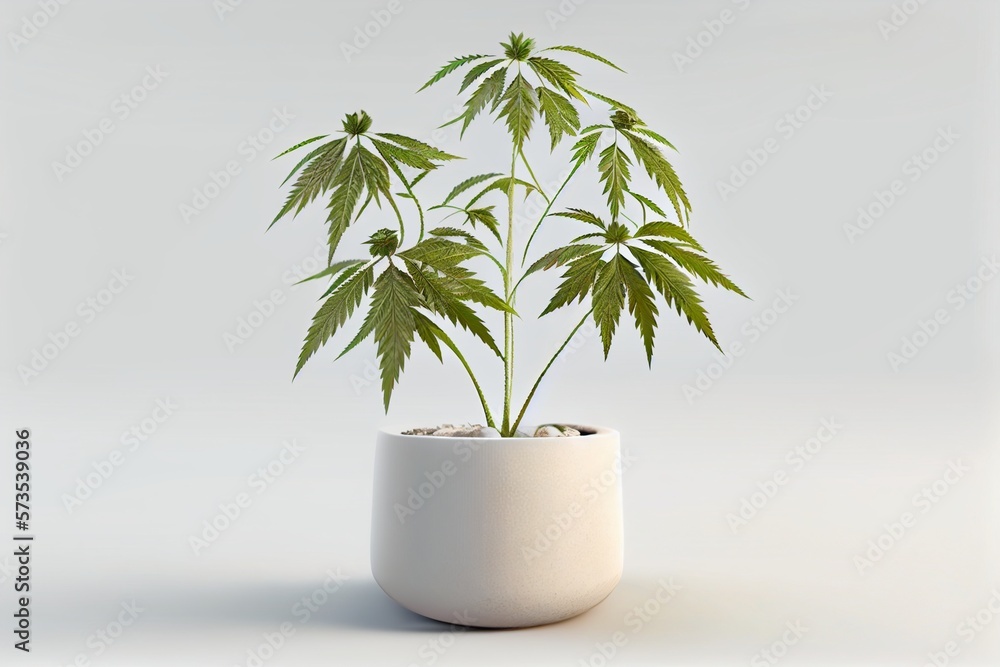 Cannabis in a pot. Generative AI, Generative, AI Cannabis in a pot. Generative AI, Generative, AI
