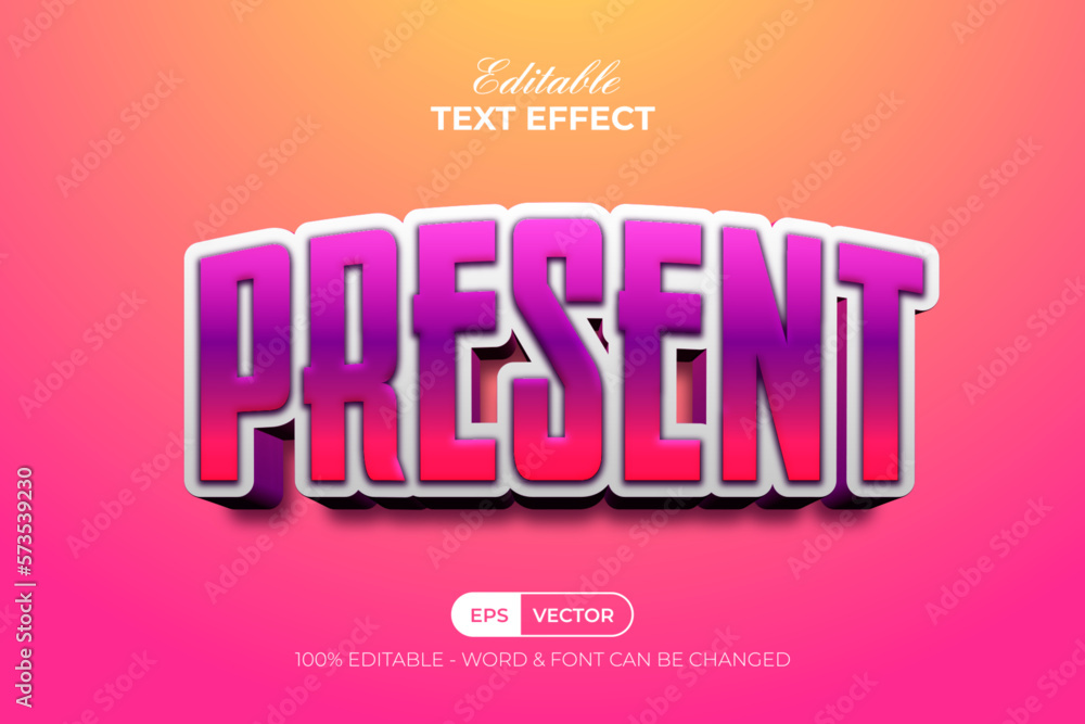 3d text effect colorful style. Editable text effect. 3d text effect colorful style. Editable text effect.