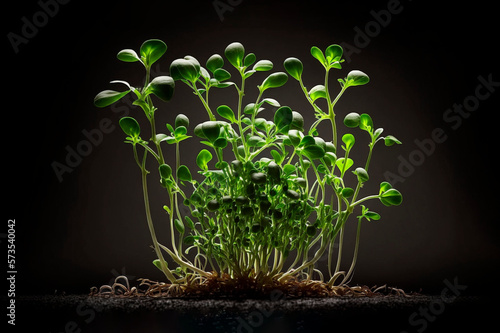young sprouts of greens, microgreens, healthy eating concept