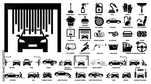 Professional auto car detailer icon. Vector illustrations