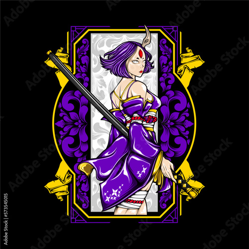japanese goblin girl illustration