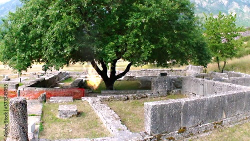 Sacred fire under the oak of the sanctuary of Dodoni, Epirus, dedicated to the fertility goddess Hera-Dione and to Zeus where the oracles of the sacred grove interpreted the rustling of the oak leaves photo