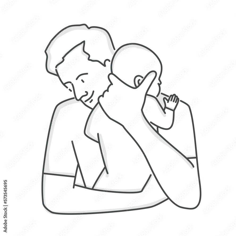 Father hugging his baby tightly. Father hugging his baby tightly.