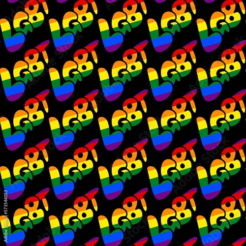 seamless pattern with colorful text LGBT