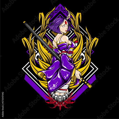 japanese goblin girl illustration