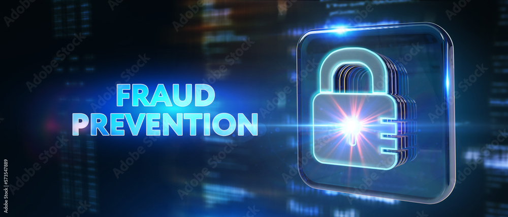 Cyber security data protection business technology privacy concept. Fraud prevention. 3d illustration