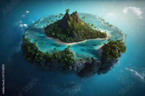 Illustration of a beautiful island formation - Created with Generative ai