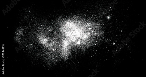 Cosmic illustration. Ink space background with stars