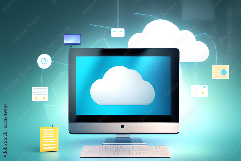 cloud computing concept , illustration, generative AI cloud computing concept , illustration, generative AI