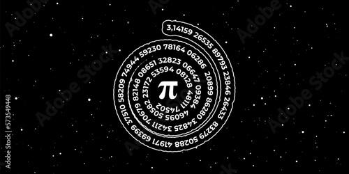 Pi day. Science Space Illustration. Iinfinitely concept