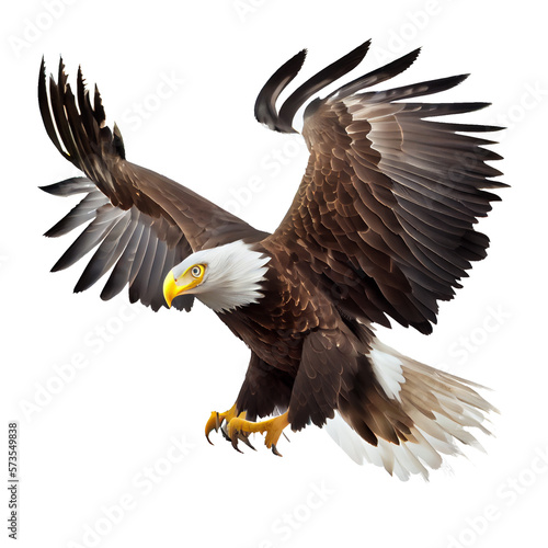 american bald eagle on a white background. generative AI