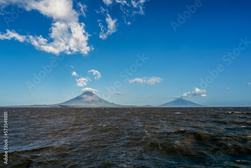 two volcanos with the lake in nicaragua photo