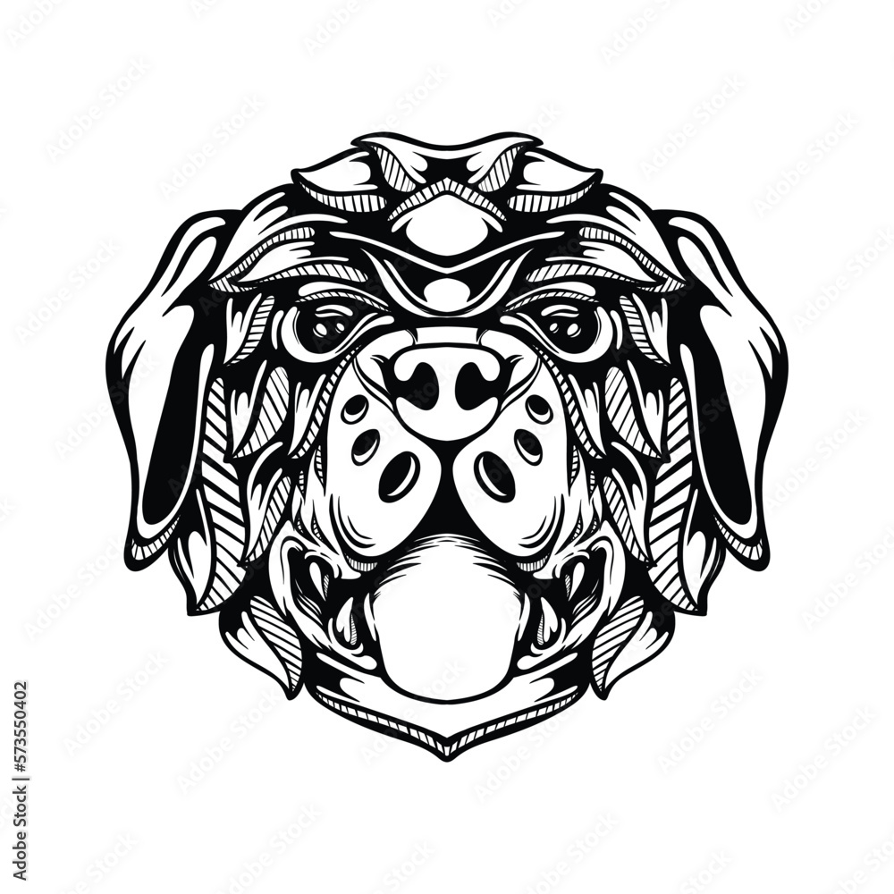 black and white tribal decorative dog pattern tattoo black and white tribal decorative dog pattern tattoo