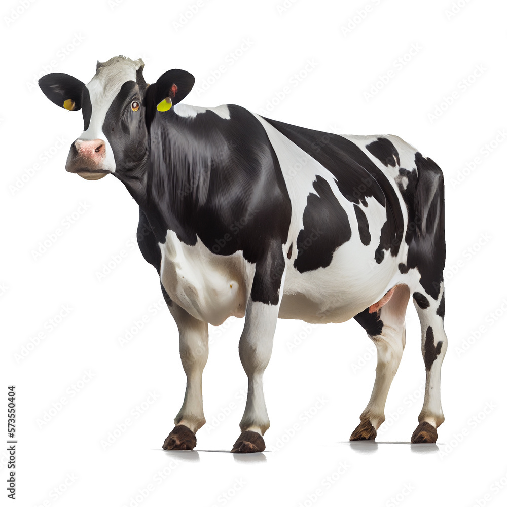 Milk cow on a white background. generative AI
