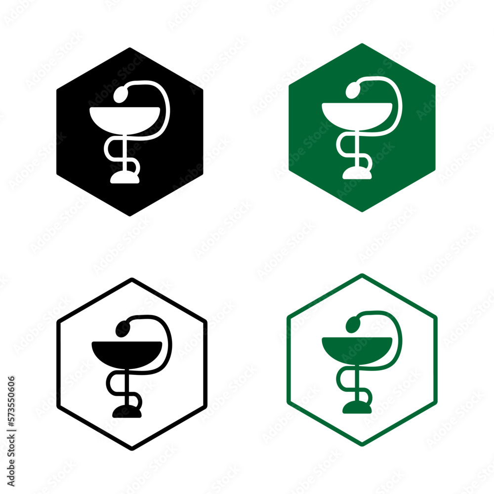 pharmacy logo in hexagon with various style icon vector pharmacy logo in hexagon with various style icon vector