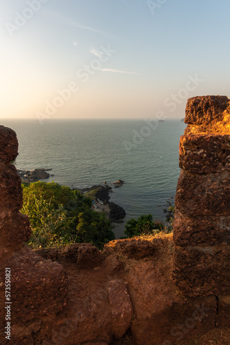 view of the coastline and seascape from Cabo de Rama fort photo