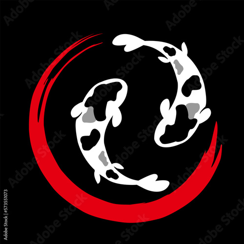 koi fish  logo concept design vector template illustration, animal simple logo template