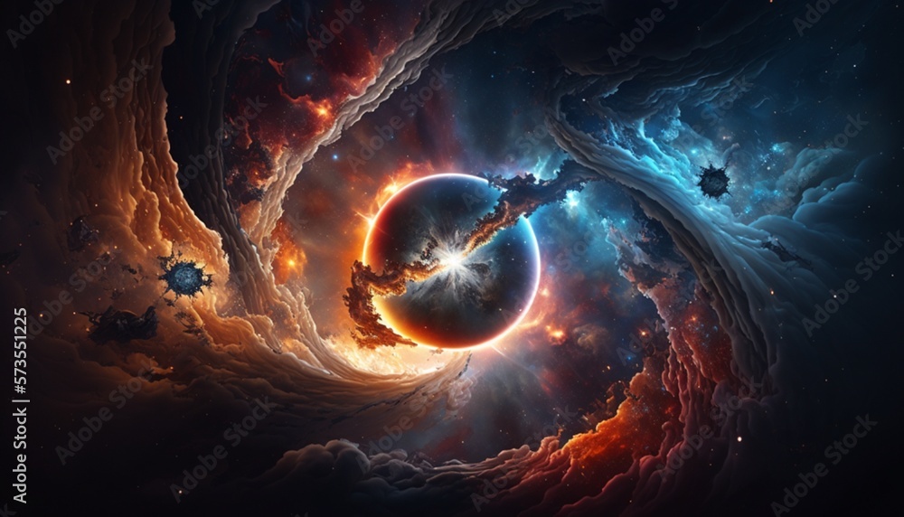 cosmos wallpaper created with generative ai technology Stock