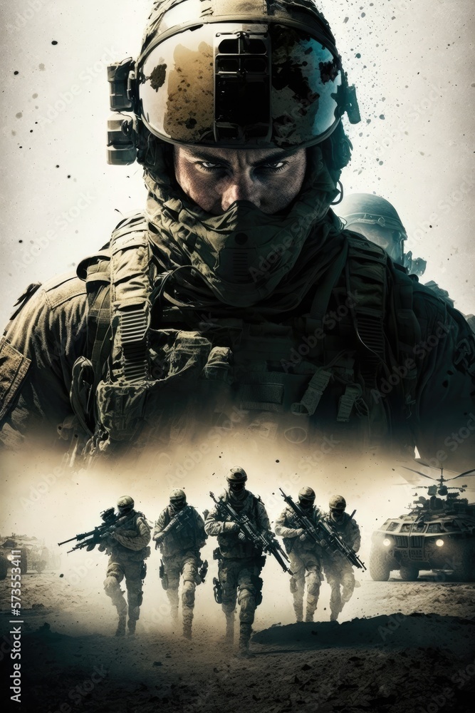 Illustration of soldiers - Created with Generative Ai