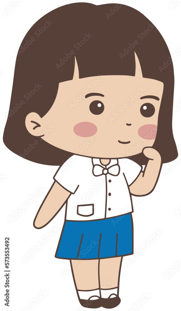 Cartoon Cute thai student