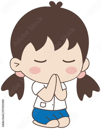 Cartoon Cute thai student