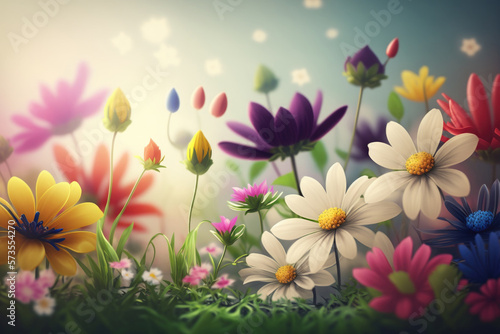 Spring Flower Natural Background Illustration AI Generative