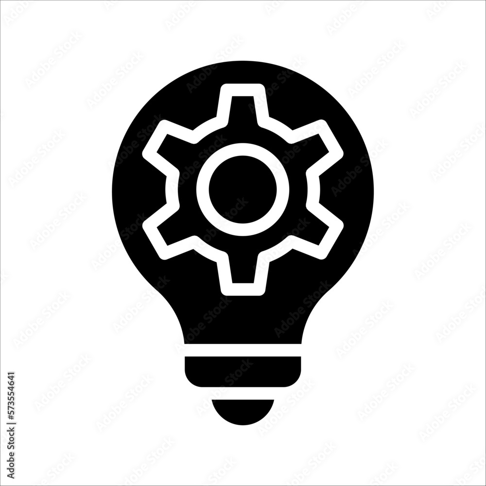 Vector innovation icon. Light bulb and cog inside. Premium quality graphic design element. vector illustration on white background Vector innovation icon. Light bulb and cog inside. Premium quality graphic design element. vector illustration on white background