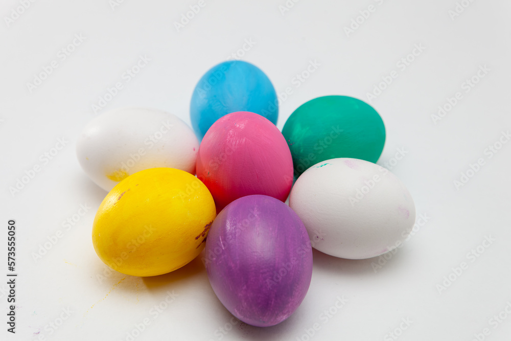 Happy Easter. Easter eggs. Natural dyed colorful eggs Happy Easter. Easter eggs. Natural dyed colorful eggs