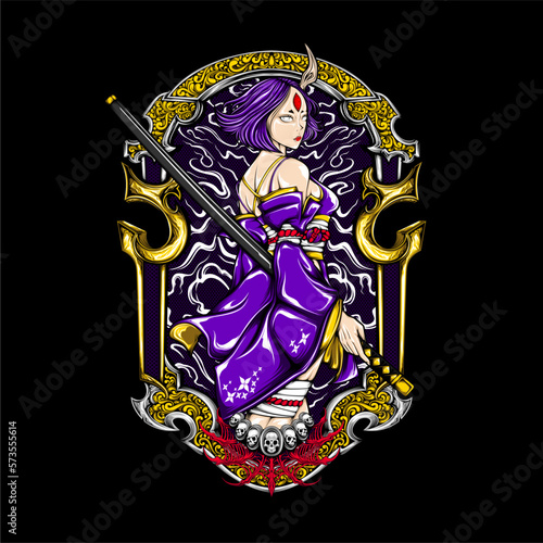 japanese goblin girl illustration