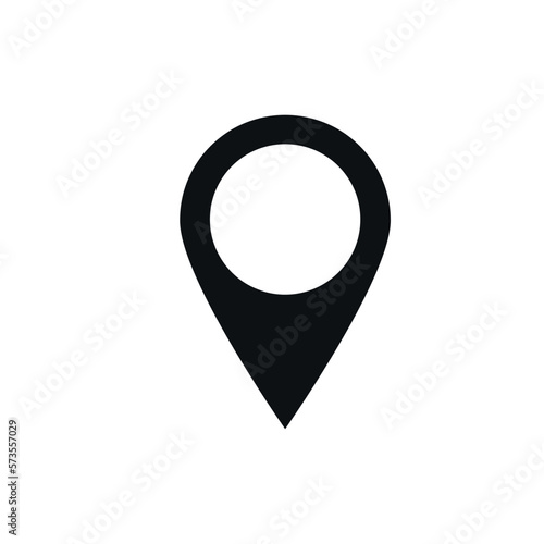 Map flat vector icon in gray color, location point.