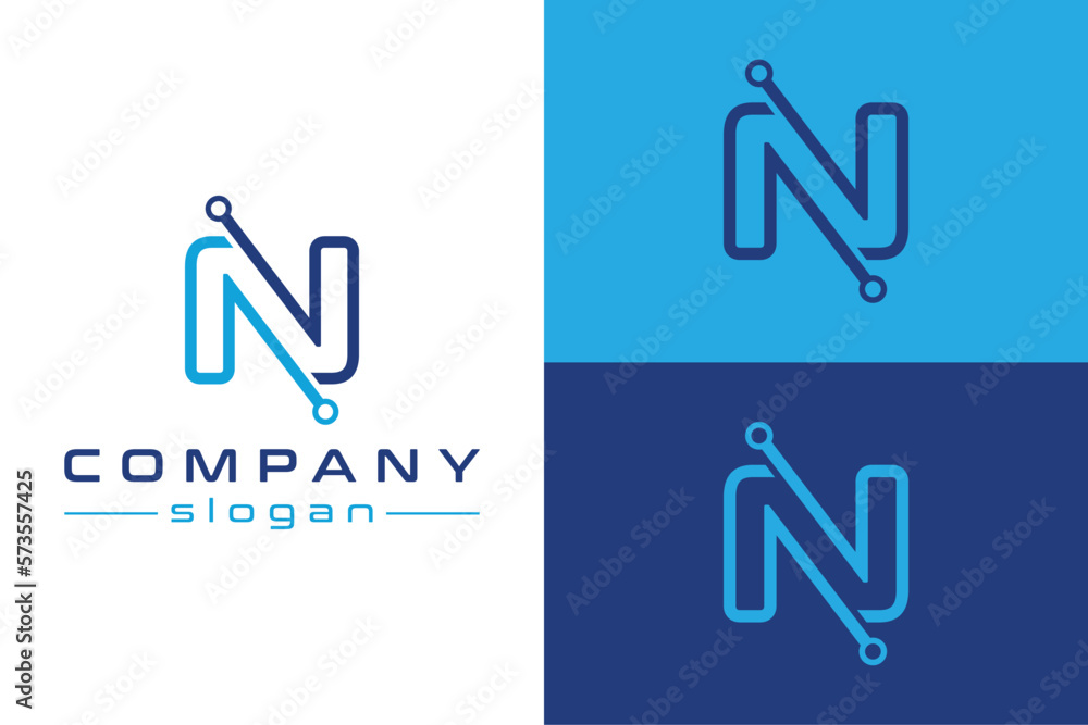 Letter N with line concept. Very suitable for symbol, logo, company name, brand name, personal name, icon and many more. Letter N with line concept. Very suitable for symbol, logo, company name, brand name, personal name, icon and many more.
