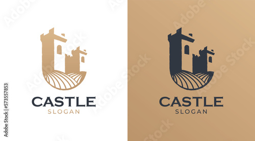 Castle property real estate building logo design