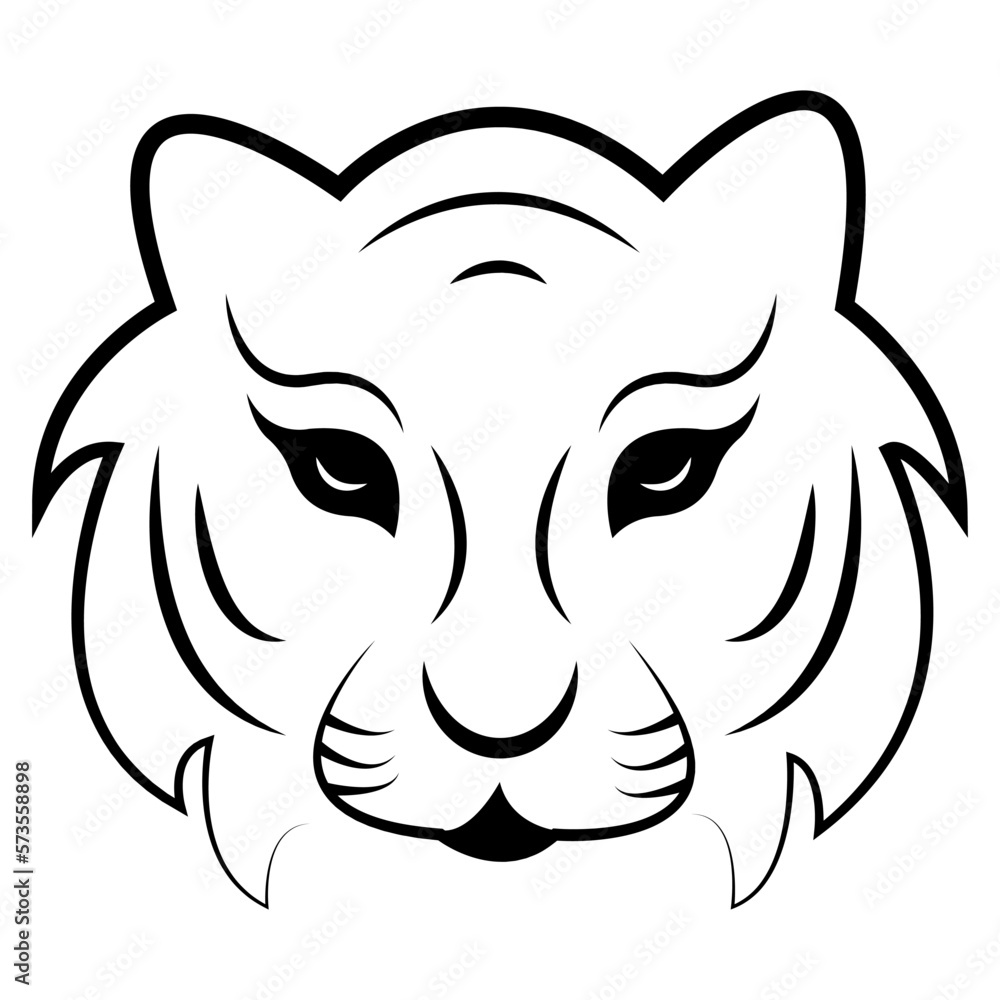 Obraz premium tiger icon illustration vector