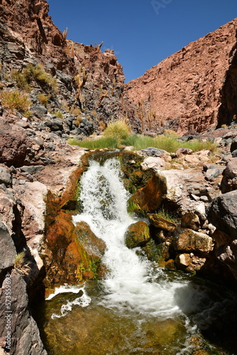 Waterfall Guatin Canyon Altiplano San Pedro de Atacama Chile