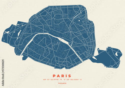Paris Map Road Poster Flyer Vector
