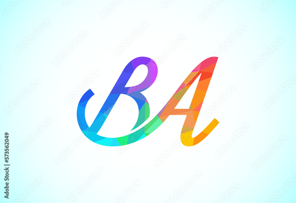 Initial Letter B A Low Poly Logo Design Vector Template. Graphic Alphabet Symbol For Corporate Business Identity Initial Letter B A Low Poly Logo Design Vector Template. Graphic Alphabet Symbol For Corporate Business Identity