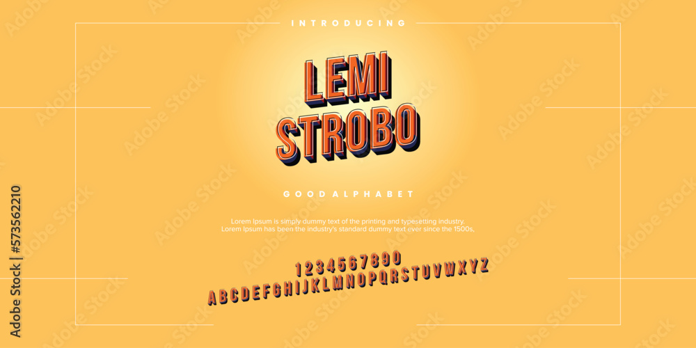 Fototapeta premium futuristic minimalist display font design, alphabet, typeface, letters and numbers, typography.