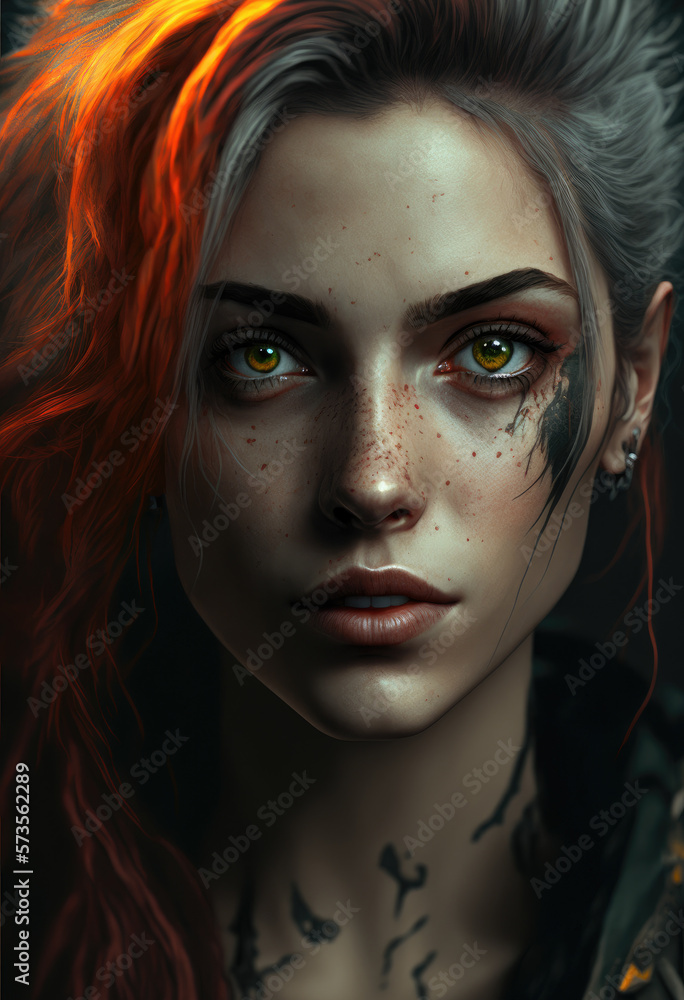 a woman with cybernetic enhancements, cyberpunk style, Generative AI a woman with cybernetic enhancements, cyberpunk style, Generative AI