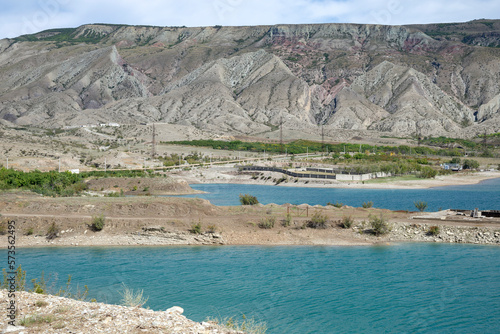 A fragment of the Sulak reservoir in a mountain landscape. Republic of Dagestan, Russia photo