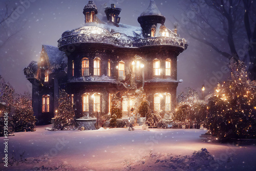 A Christmas castle that looks like it's straight out of a dream