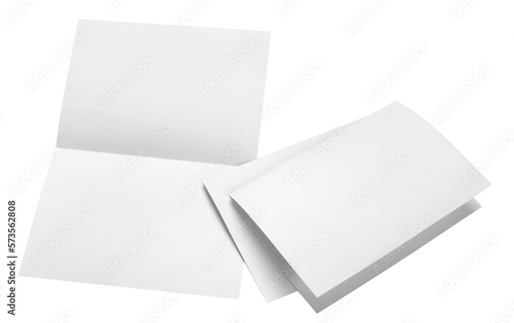 Folded sheets of white paper cut out Folded sheets of white paper cut out