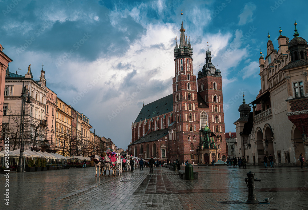 Krakow between snow and rain