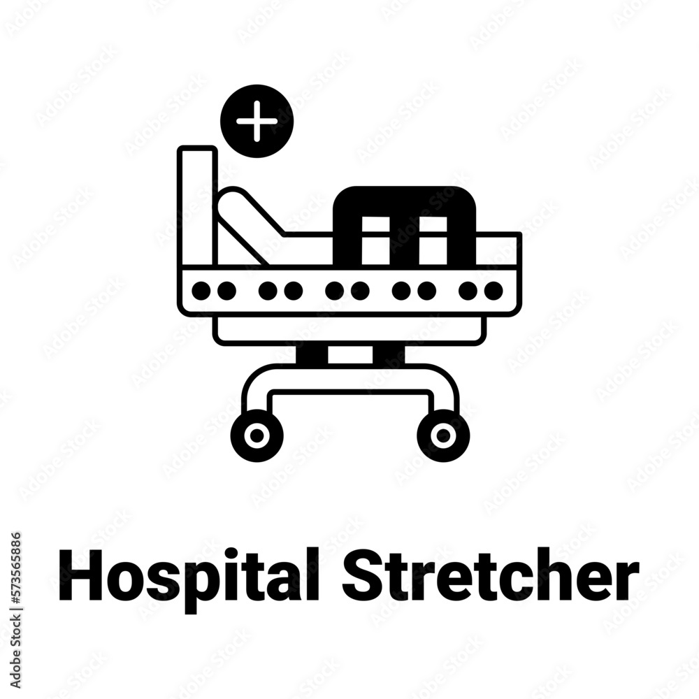 icu stretcher Vector Icon which can easily modify

