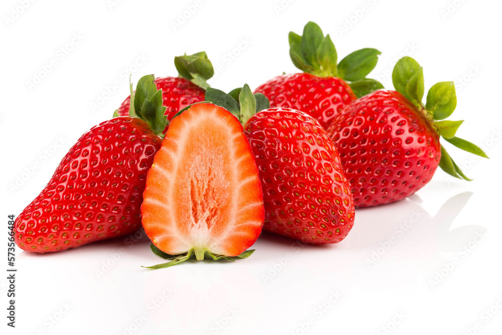 Red ripe strawberry fruits Red ripe strawberry fruits