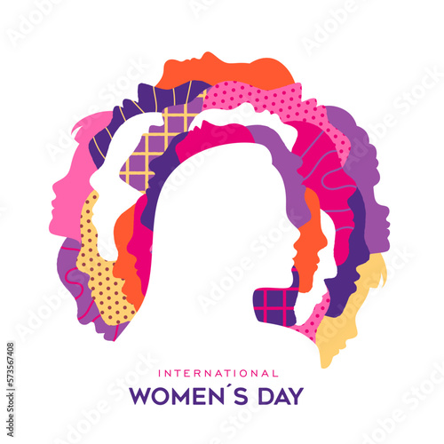 International Women's Day profile woman card design