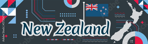 Independence day banner with map and flag, red and blue flag color theme background abstract geometric design. Independence day theme. Dark background Vector illustration