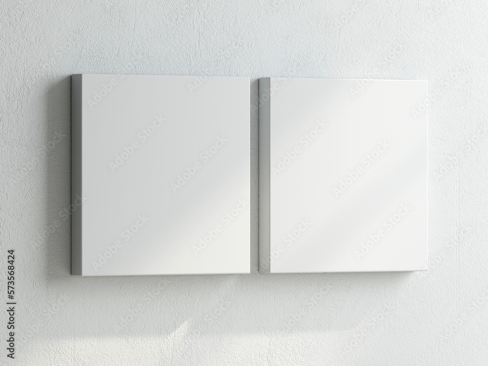 white canvas mockup, 3d render white canvas mockup, 3d render