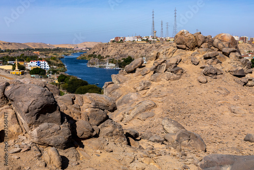 Ancient Egyptian Hieroglyphs. Aswan's Seheil Island, Most Known for the Famine Stele Carving. Aswan. Egipt. Africa.  photo